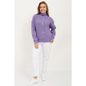 Свитер женский "Молодежный Ф" трикотажное полотно-пряжа (последний размер) сиреневый 46-50