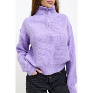 Свитер женский "Келли Ф" трикотажное полотно-пряжа (последний размер) фиолетовый 44-50