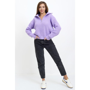 Свитер женский "Келли Ф" трикотажное полотно-пряжа (последний размер) фиолетовый 44-50