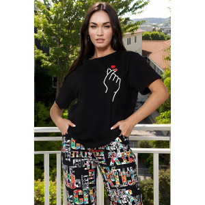 Костюм двойка женский С/15031 "Буквы" хлопок (последний размер) 48