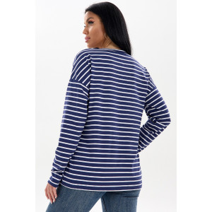 Лонгслив женский 0232-09 кулирка c лайкрой (последний размер) темно-синий 48