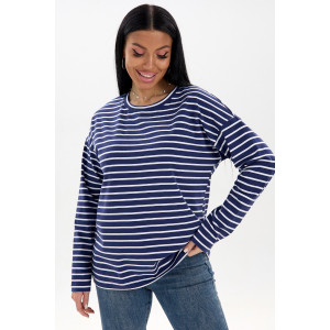 Лонгслив женский 0232-09 кулирка c лайкрой (последний размер) темно-синий 48