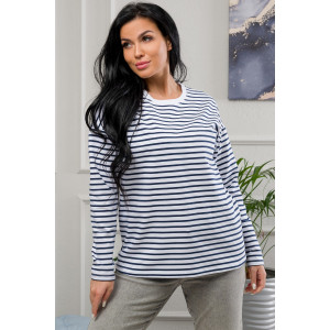 Лонгслив женский 0228-85 футер (последний размер) полоска 50,52