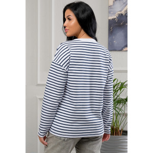 Лонгслив женский 0228-85 футер (последний размер) полоска 50,52