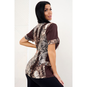 Футболка женская 0004-19 кулирка (последний размер) шоколадный 54