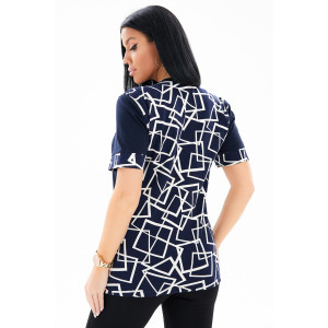 Футболка женская 0004-69 кулирка (последний размер) абстракция 54,64