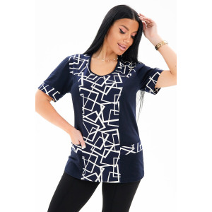 Футболка женская 0004-69 кулирка (последний размер) абстракция 54,64