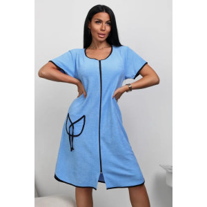 Халат женский "Элла 3" 1380-2 махра (последний размер) голубой 54