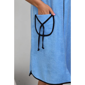 Халат женский "Элла 3" 1380-2 махра (последний размер) голубой 54