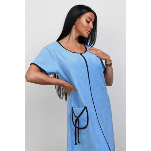 Халат женский "Элла 3" 1380-2 махра (последний размер) голубой 54