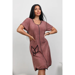 Халат женский "Элла 3" 1380-3 махра (последний размер) каштан 46,52