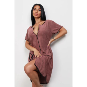 Халат женский "Элла 3" 1380-3 махра (последний размер) каштан 46,52