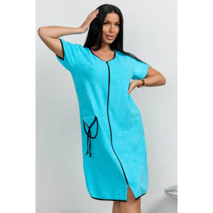 Халат женский "Элла 3" 1380-4 махра (последний размер) бирюза 50,58
