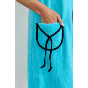 Халат женский "Элла 3" 1380-4 махра (последний размер) бирюза 50,58