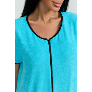 Халат женский "Элла 3" 1380-4 махра (последний размер) бирюза 50,58