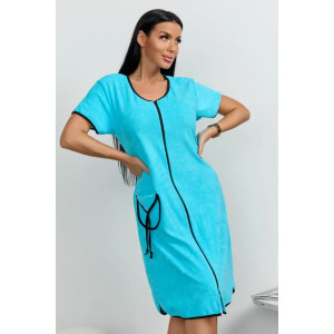 Халат женский "Элла 3" 1380-4 махра (последний размер) бирюза 50,58