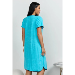 Халат женский "Элла 3" 1380-4 махра (последний размер) бирюза 50,58