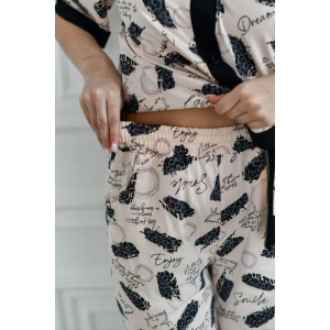 Пижама женская "Модена 2" 1335-3 трикотаж (последний размер) бежевый 54,56