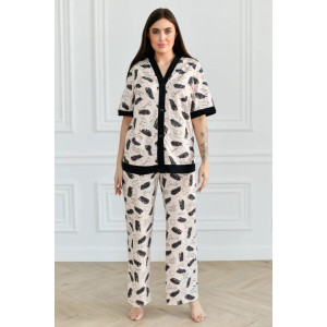 Пижама женская "Модена 2" 1335-3 трикотаж (последний размер) бежевый 54,56