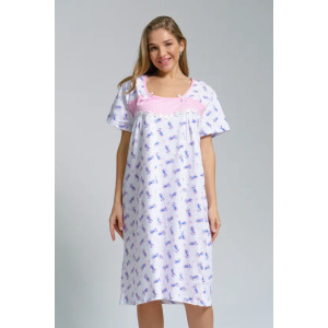 Сорочка женская "Анжела 2" 1322-3 кулирка (последний размер) гигант букет 56,58