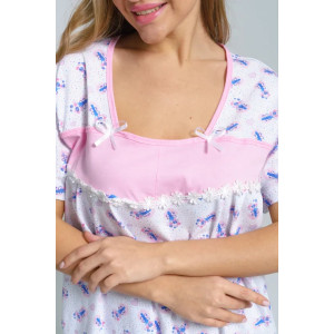 Сорочка женская "Анжела 2" 1322-3 кулирка (последний размер) гигант букет 56,58