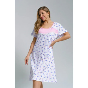 Сорочка женская "Анжела 2" 1322-3 кулирка (последний размер) гигант букет 56,58