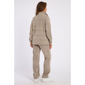 Костюм двойка женский 5338 флис (последний размер) бежево-серый 52