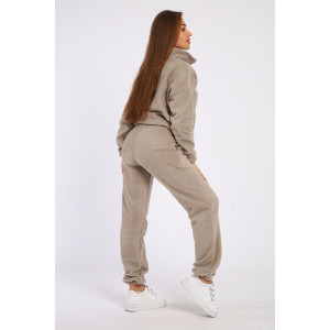 Костюм двойка женский 5338 флис (последний размер) бежево-серый 52