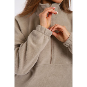 Костюм двойка женский 5338 флис (последний размер) бежево-серый 52