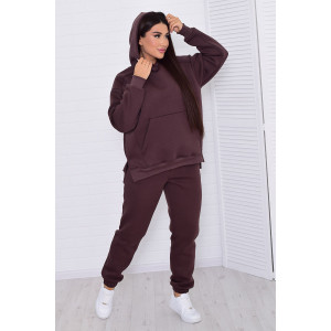 Костюм двойка женский 5321з футер 3-х нитка с начесом пенье (последний размер) шоколад 54