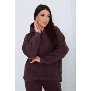 Костюм двойка женский 5321з футер 3-х нитка с начесом пенье (последний размер) шоколад 54