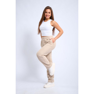 Брюки женские 8048л флис (последний размер) бежевый 54