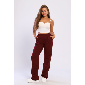 Брюки женские 8047е футер 2-х нитка (последний размер) марсала 42,54