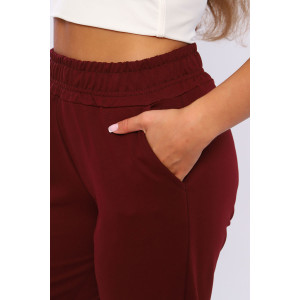 Брюки женские 8047е футер 2-х нитка (последний размер) марсала 42,54