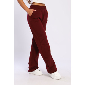 Брюки женские 8047е футер 2-х нитка (последний размер) марсала 42,54