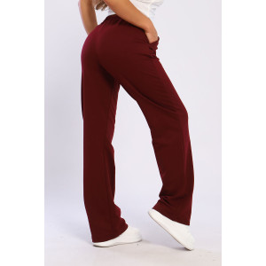 Брюки женские 8047е футер 2-х нитка (последний размер) марсала 42,54