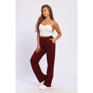 Брюки женские 8047е футер 2-х нитка (последний размер) марсала 42,54