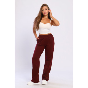 Брюки женские 8047е футер 2-х нитка (последний размер) марсала 42,54