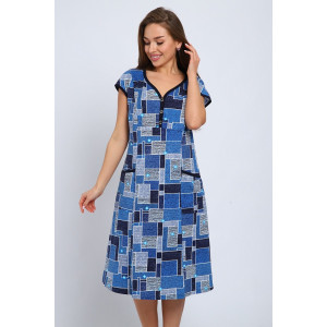 Платье женское №156 кулирка (последний размер) синий 52