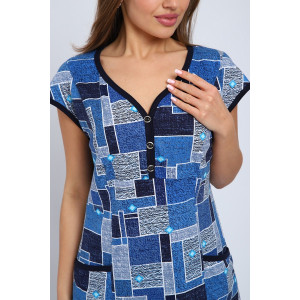 Платье женское №156 кулирка (последний размер) синий 52