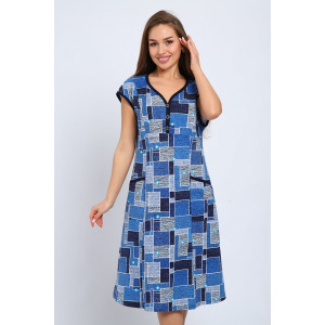 Платье женское №156 кулирка (последний размер) синий 52
