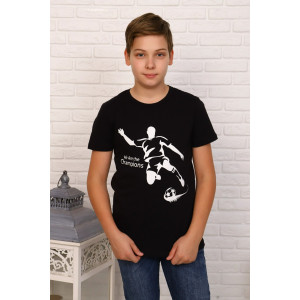 Футболка детская "Гол" кулирка с лайкрой (последний размер) черный 146