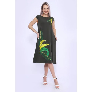 Платье женское 739 кулирка с лайкрой (последний размер) хаки 48