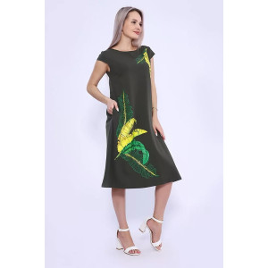 Платье женское 739 кулирка с лайкрой (последний размер) хаки 48