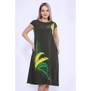 Платье женское 739 кулирка с лайкрой (последний размер) хаки 48