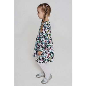 Платье детское "Сафина" 30310 кулирка (последний размер) белый+черный 116