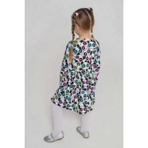 Платье детское "Сафина" 30310 кулирка (последний размер) белый+черный 116