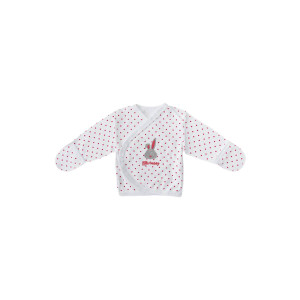 Распашонка для новорожденных "Шайни" 20761 интерлок (последний размер) белый+красный 62