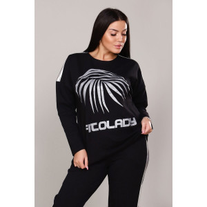 Костюм двойка женский 345 "Fitolady" футер 2-х нитка (последний размер) синий 52