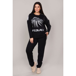 Костюм двойка женский 345 "Fitolady" футер 2-х нитка (последний размер) синий 52